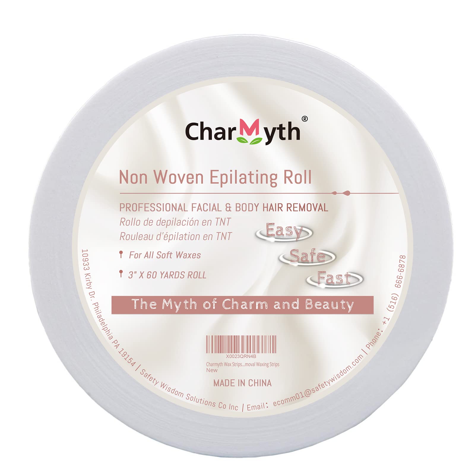 Charmyth Wax Strips Epilating Roll Non Woven Disposable for Body & Face 60 Yard Hair Removal Waxing Strips