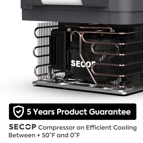 ICECO JP50 Portable Refrigerator Fridge Freezer, 50 Liters 12V Cooler Refrigerator, Compact Refrigerator with SECOP Compressor, Electric Cooler for Car & Home Use, 0℉～50℉, DC 12/24V, AC 110/240V