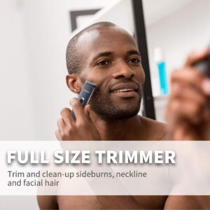 Beard and Mustache Trimmer, All in 1 Multi-Functional Hair Trimmer Set, Express Fast Rechargeable Cordless Grooming Kit with Face, Body, Nose Hair Trimmer and Micro Shaver RFC-2059E (Black)