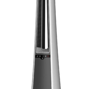 Lasko AC615 Portable Electric Oscillating Stand Up Bladeless Tower Fan with Remote Control for Indoor, Bedroom and Home Office Use, 36.1 inch, Gray/Silver