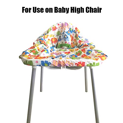 Portable Shopping Cart Cover | High Chair and Grocery Cart Covers for Babies, Kids, Infants & Toddlers ✮ Includes Free Carry Bag ✮ (Simple Elephant)