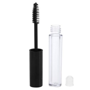 8ml Mascara Tube Empty and Wand Eyelash Cream Container Bottle 7ml Transparent Empty Mascara and Eyeliner Tubes with Rubber Inserts and Funnels Set for Castor Oil DIY Mascara（Silver, Black)