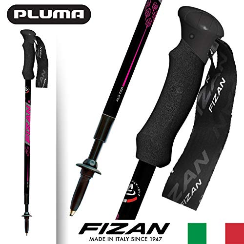 Fizan Compact 3 Trekking Poles – 5.6 oz Ultralight, Backpacking, Thru Hiking Poles, Adjustable, Collapsible, Customized Fit, EVA Grips, Aluminum Walking Sticks (Compact 3 / EVA/Pink)