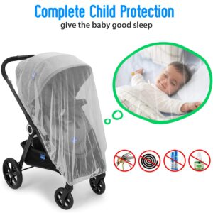 Mosquito Net for Stroller, Stroller Bug Net, Stroller Insect Mesh Net, Baby Insect Netting for Stroller, Car Seat, Bassinet, Cradle, Portable Mini - Universal Stroller Accessories (2 Pack)