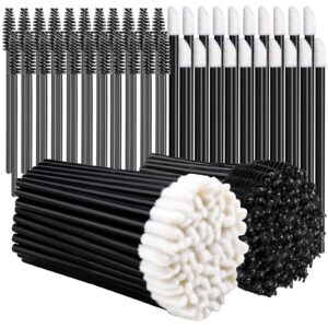 teenitor mascara wands, disposable mascara wand 200pcs, lip applicators disposable mascara makeup applicator lipgloss lip brush mascara brush lipstick tester wands black