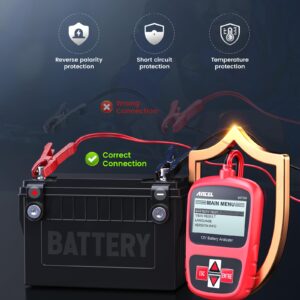 ANCEL BST200 Car Battery Tester 12V 100-1100 CCA Automotive Bad Cell Load Test Tool Digital Analyzer Tester for Car Truck Motorcycle SUV Boat and More