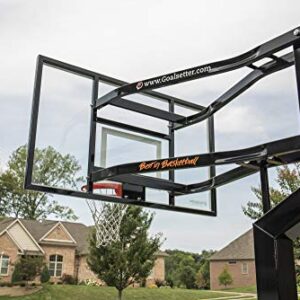 Goalsetter All-American In Ground Adjustable Basketball System with 60-Inch Glass Backboard and Collegiate Breakaway Rim, Black (SS45560G5)