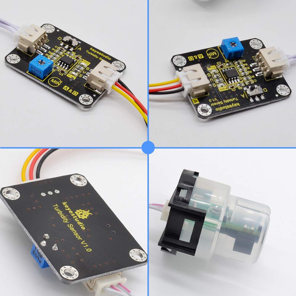 KEYESTUDIO Turbidity Sensor Module V1 for Arduino,Water Quality Monitor Particles Water/Liquid Turbidity Level Tester