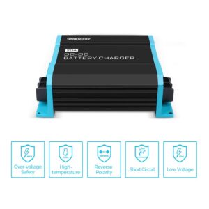 Renogy 12V 20A DC to DC On-Board Battery Charger for Flooded, Gel, AGM, and Lithium, Using Multi-Stage Charging in RVs, Commercial Vehicles, Boats, Yachts, 20A