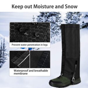 Unigear Leg Gaiters Waterproof Snow Boot Gaiters, Abrasion Resistance for Outdoor Hiking, Hunting, Ice Climbing, Skiing (Black, S)