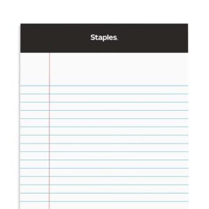 STAPLES TRU RED Notepad, 5" x 8", Narrow Ruled, White, 50 Sheets/Pad, Dozen Pads/Pack (TR57338)