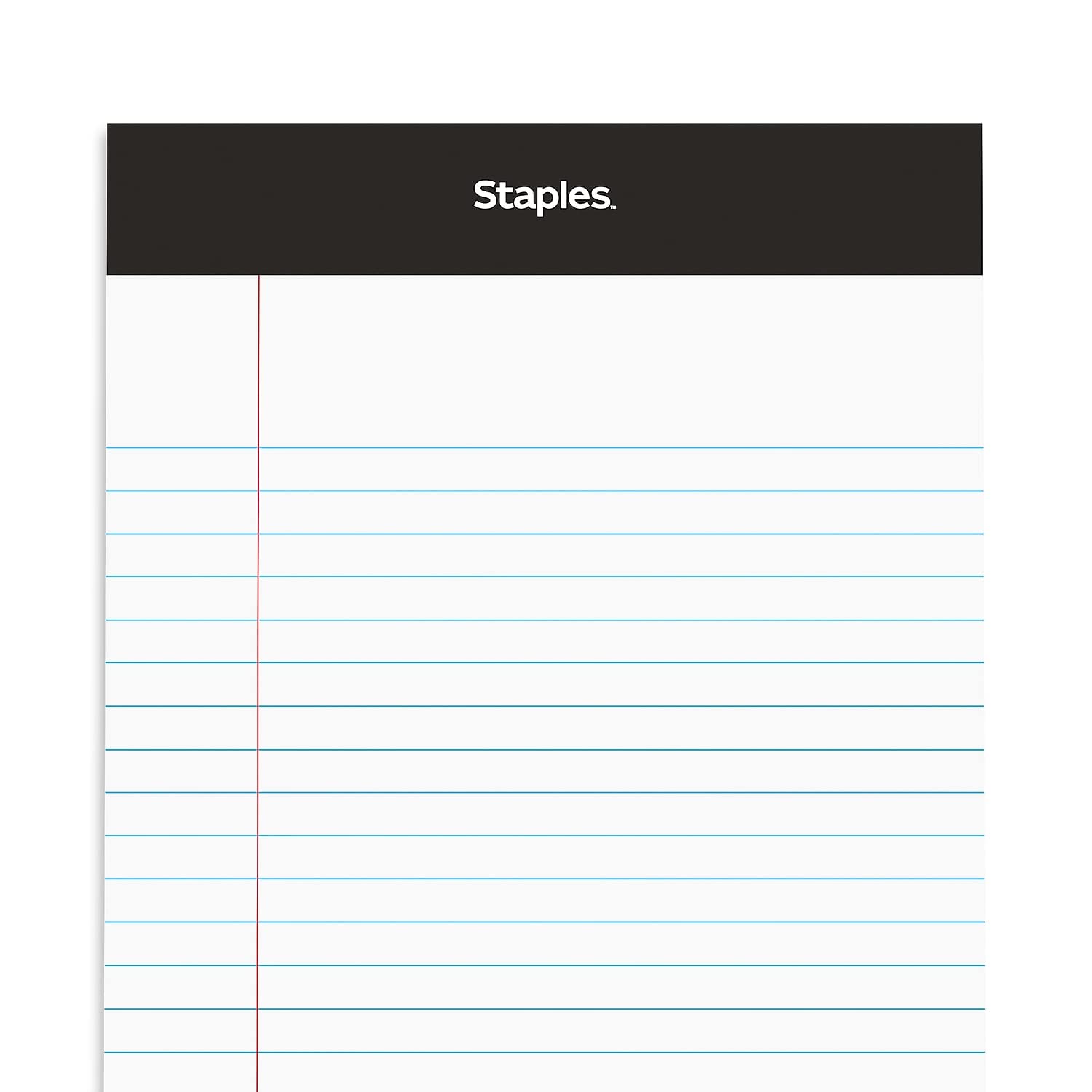 STAPLES TRU RED Notepad, 5" x 8", Narrow Ruled, White, 50 Sheets/Pad, Dozen Pads/Pack (TR57338)