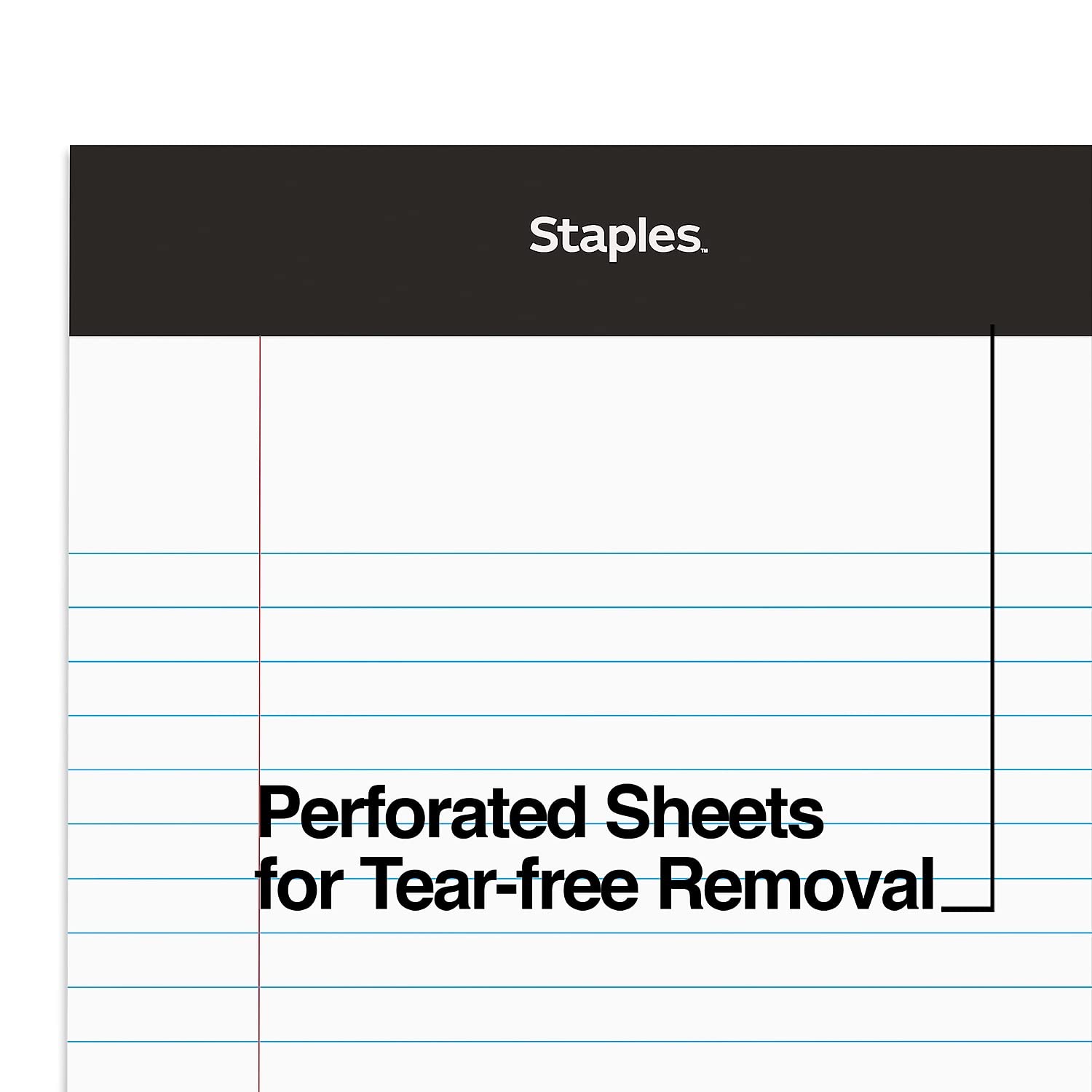 STAPLES TRU RED Notepad, 5" x 8", Narrow Ruled, White, 50 Sheets/Pad, Dozen Pads/Pack (TR57338)