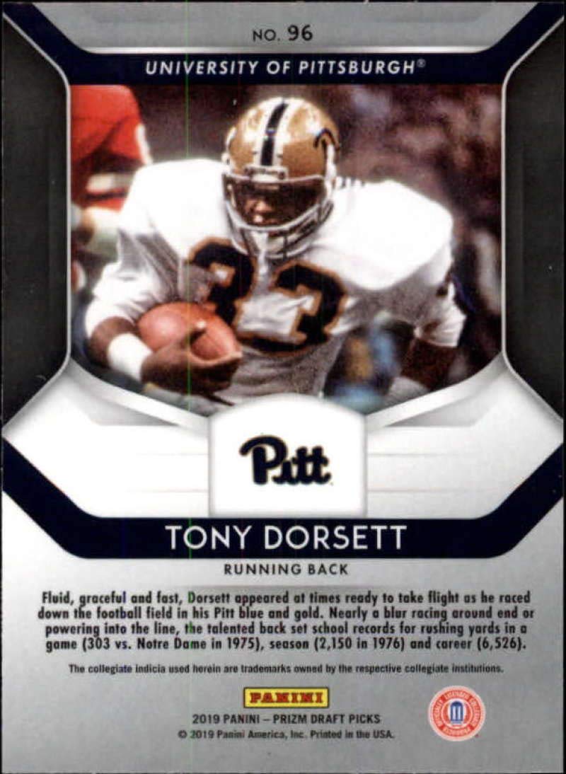 2019 Panini Prizm Draft Picks #96 Tony Dorsett Pittsburgh Panthers Football Trading Card