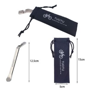 TuoTu Bicycle Tire Lever Tyre Spoon Changing Tool, Stainless Steel Portable Bike Tire Levers to Repair Bike Tube, Set of 3