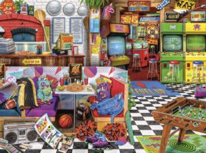 buffalo games - aimee stewart - pixels and pizza - 1000 piece jigsaw puzzle