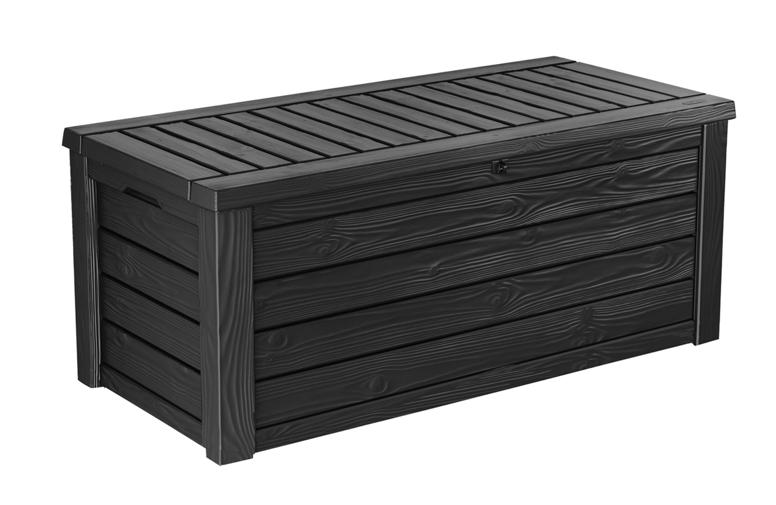 Keter Westwood 150 Gallon Plastic Outdoor Furniture Storage Deck Box, Dark Gray