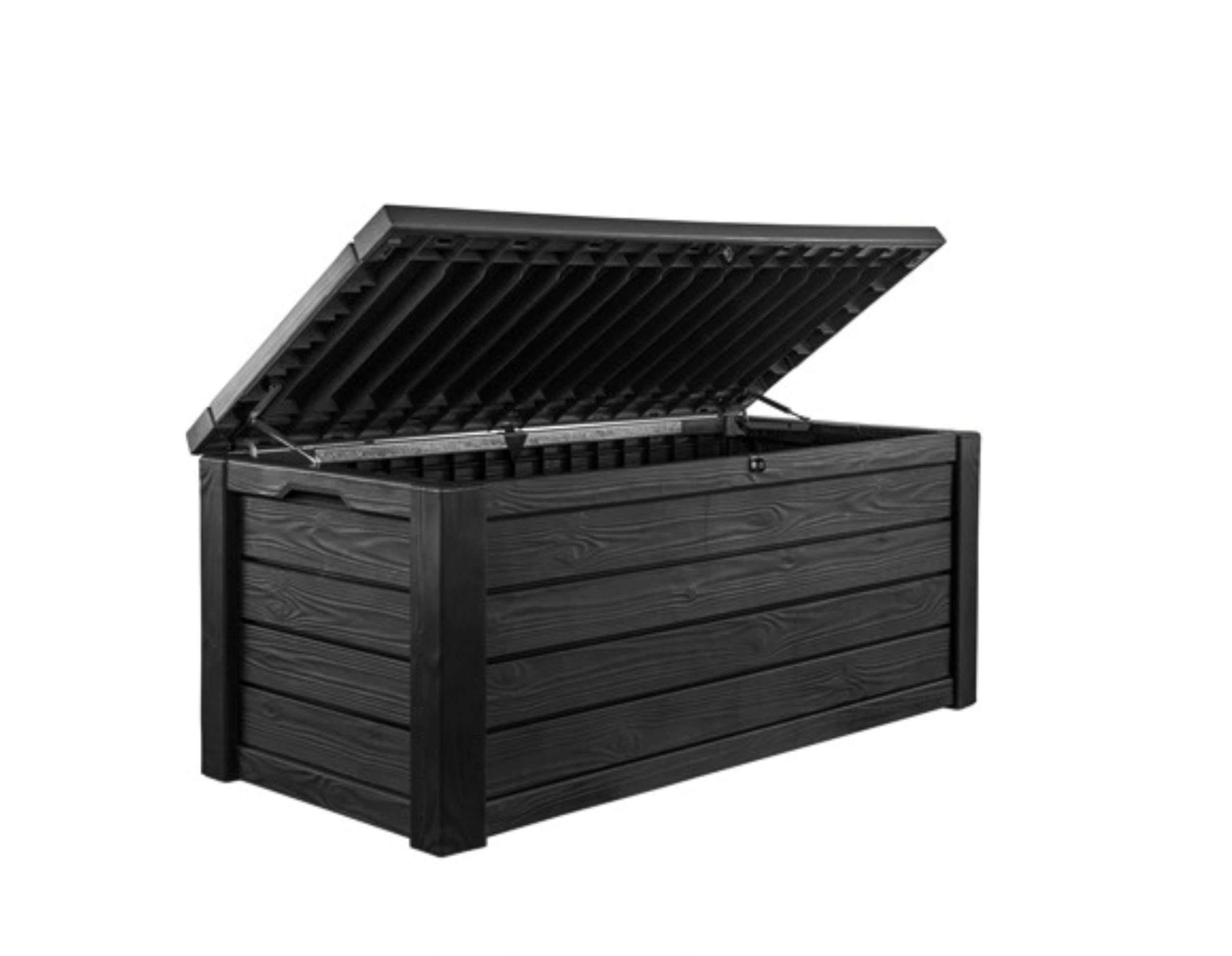 Keter Westwood 150 Gallon Plastic Outdoor Furniture Storage Deck Box, Dark Gray