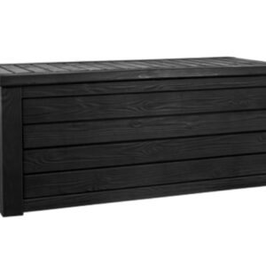 Keter Westwood 150 Gallon Plastic Outdoor Furniture Storage Deck Box, Dark Gray