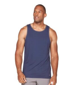 colosseum active men's performance four way stretch weight lifting tank top (navy, small)