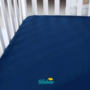 Waterproof Crib Sheets for Standard Crib Mattress, 2 Pack Navy Blue Crib Sheets, Ultra Soft Crib Mattress Sheets for Baby Boys & Baby Girls