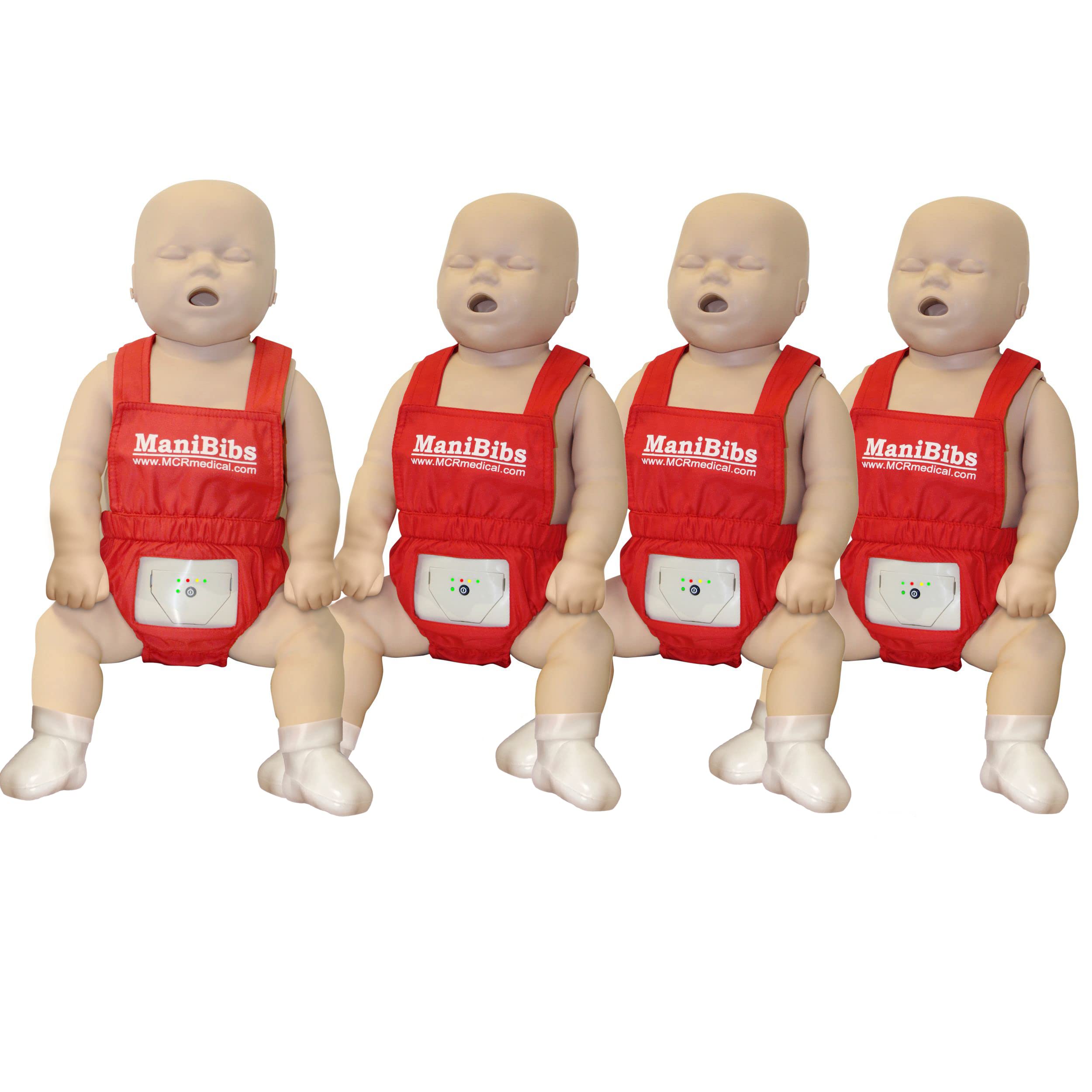 MCR Medical PRESTAN CPR Adult Manikin 4-Pack w. Feedback, Infant Manikin 4-Pack w. Feedback, AED UltraTrainers, Wheeled Carryall, & MCR Accessories