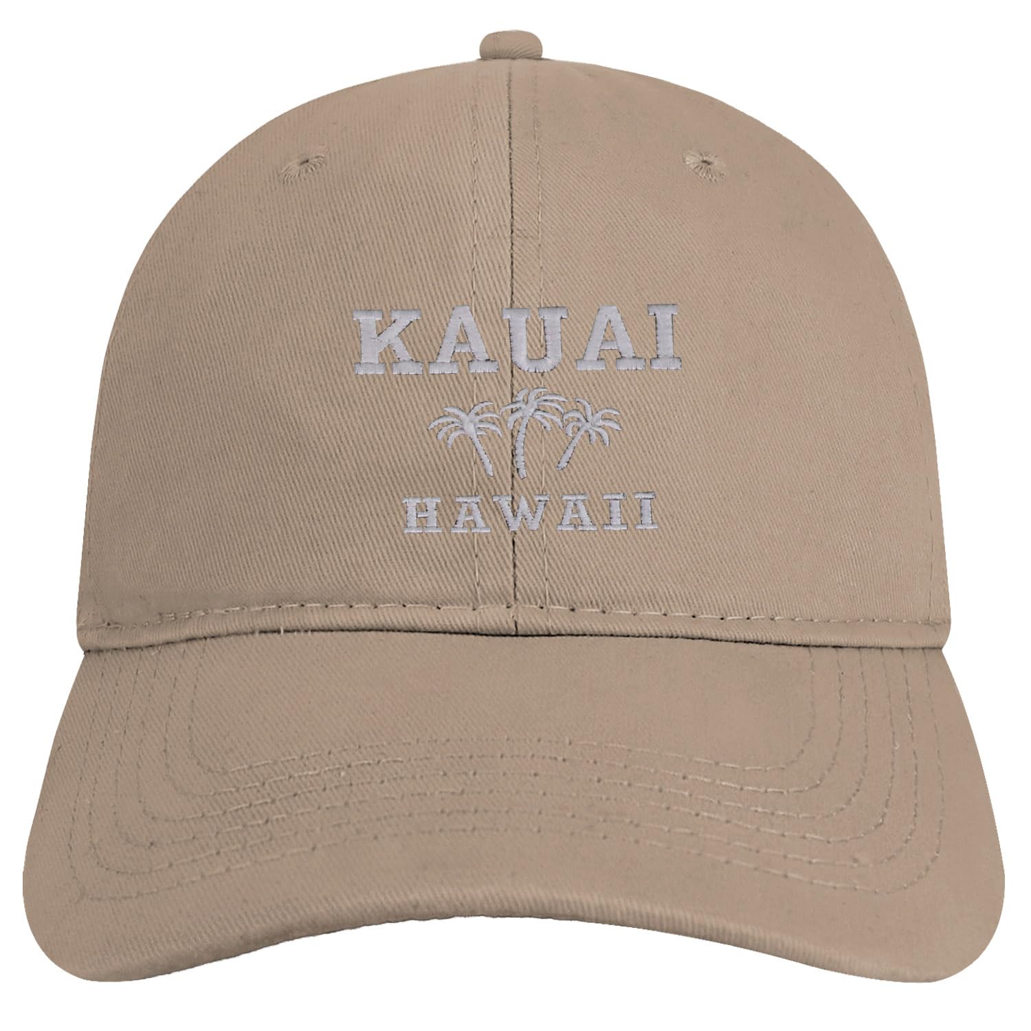 Trendy Apparel Shop Kauai Hawaii Embroidered Brushed Cotton Cap - Khaki