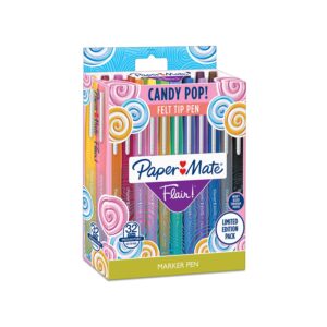 paper mate flair felt tip pens, medium point, limited edition candy pop pack, 32 count