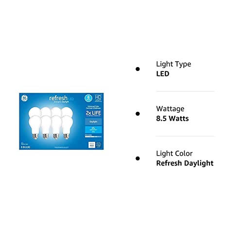 GE Refresh 60-Watt EQ A19 Daylight Dimmable LED Light Bulb (8-Pack)