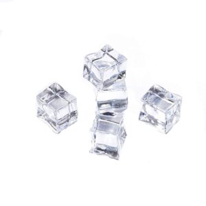 50 Pcs 20mm Clear Fake Ice Acrylic Decorative Ice Cubes Display for Home Decoration Wedding Centerpiece Vase Fillers,Photography Props&Kitchen Decoration