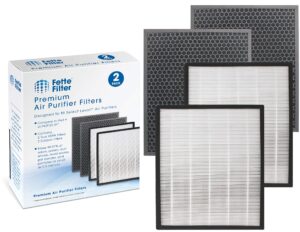 fette filter - lv-pur131 premium replacement filters compatible with levoit air purifier models lv-pur131s and lv-pur13, lv-pur131-rf, 2 pack true hepa and 2 activated carbon filters.