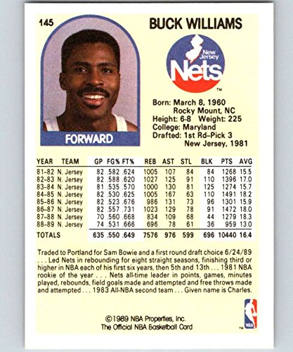 1989-90 Hoops Basketball #145 Buck Williams SP Short Print New Jersey Nets Official NBA Trading Card