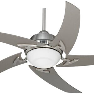 Casa Vieja 52" Capri Modern Indoor Ceiling Fan with LED Light Remote Control Brushed Nickel Silver White Opal Glass for Living Kitchen House Bedroom Family Dining Home Office Kids Room