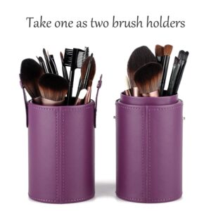 Narwey Makeup Brush Holder Travel Brushes Case Bag Cup Storage Dustproof for Women (Purple)