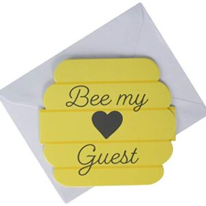 Creative Converting Bumblebee Baby Invitations, 4.5" x 4.5", Multi-color