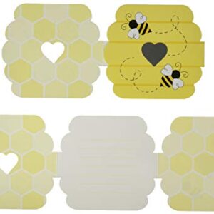 Creative Converting Bumblebee Baby Invitations, 4.5" x 4.5", Multi-color