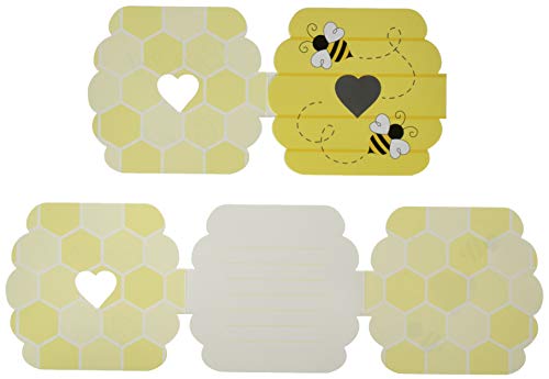 Creative Converting Bumblebee Baby Invitations, 4.5" x 4.5", Multi-color