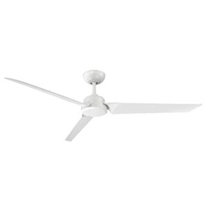 roboto smart indoor and outdoor 3-blade ceiling fan 62in matte white with remote control works with alexa, google assistant, samsung things, and ios or android app