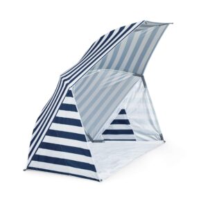oniva - a picnic time brand brolly beach umbrella tent, (navy blue & white stripe),one size
