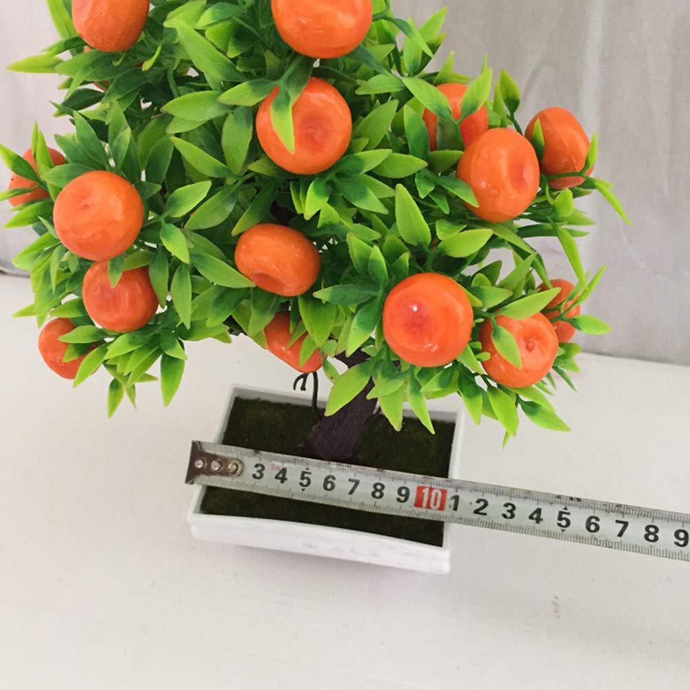 Colorido 1Pc Artificial Orange Tree Bonsai Potted Artificial Plant Tree Desk Decoration for Party Home Garden Decor