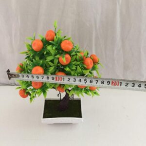 Colorido 1Pc Artificial Orange Tree Bonsai Potted Artificial Plant Tree Desk Decoration for Party Home Garden Decor