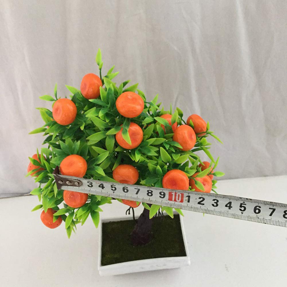 Colorido 1Pc Artificial Orange Tree Bonsai Potted Artificial Plant Tree Desk Decoration for Party Home Garden Decor