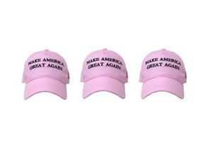 ezone make america great again hat [3 pack], donald trump usa maga cap adjustable baseball hat (original pink)