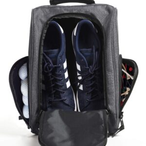 Athletico Golf Shoe Bag - Zippered Shoe Carrier Bags With Ventilation & Outside Pocket for Socks, Tees, etc. (Gray)