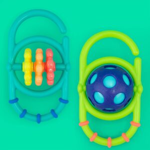 Sassy Linky Links Rattle Set, Use Apart or Link Together - 2 Pack, for Ages 3+ Months