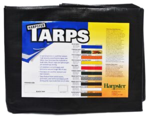 10 ft. x 30 ft. heavy duty 6 oz. black poly tarp 11-12 mil thick