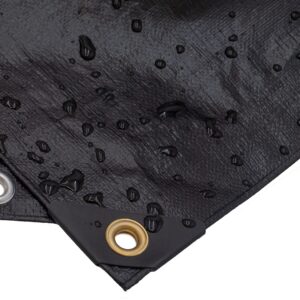 10 Ft. X 30 Ft. Heavy Duty 6 Oz. Black Poly Tarp 11-12 Mil Thick