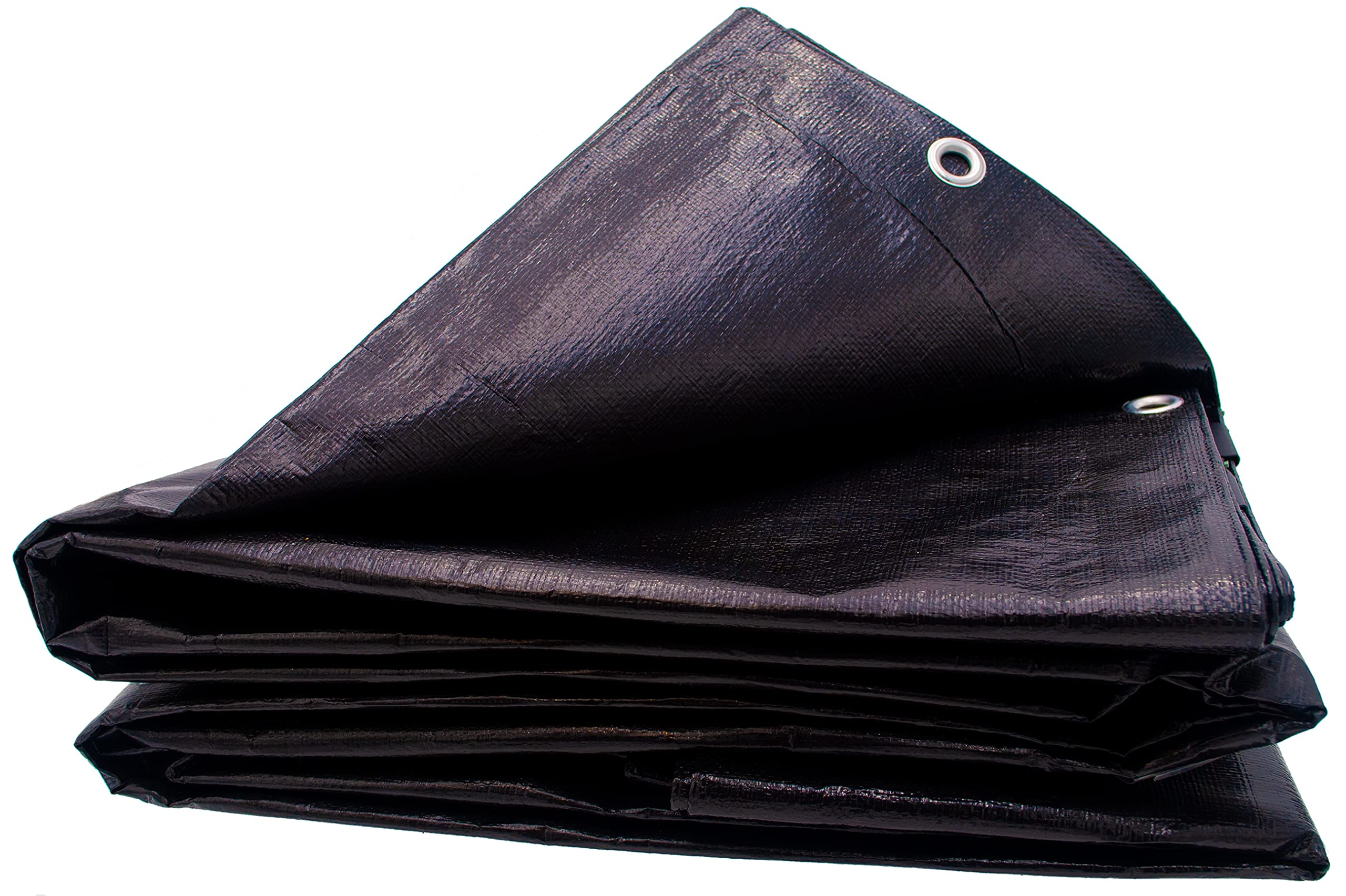 10 Ft. X 30 Ft. Heavy Duty 6 Oz. Black Poly Tarp 11-12 Mil Thick