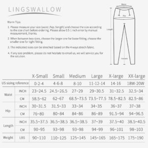 Lingswallow High Waist Yoga Pants - Yoga Pants with Pockets Tummy Control, 4 Ways Stretch Workout Running Yoga Leggings (Black, X-Large)