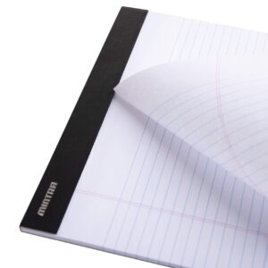 Mintra Office Legal Pads - ((BASIC WHITE 6pk, 8.5in x 11in, NARROW RULED)) - 50 Sheets per Notepad, Micro perforated Writing Pad, Notebook Paper for School, College, Office, Business